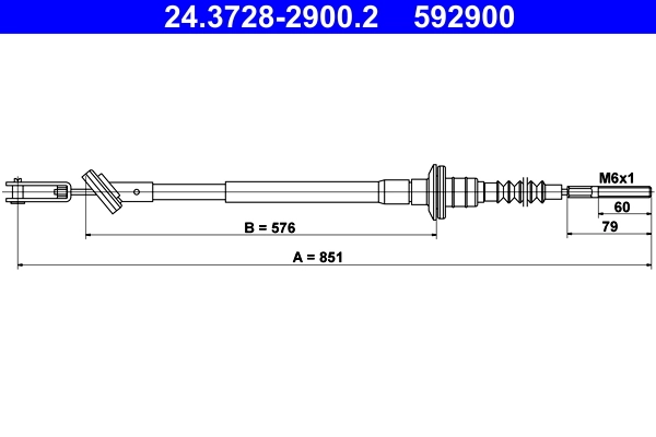 Cable Pull, clutch control 24.3728-2900.2