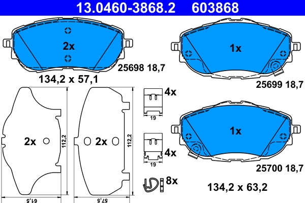 Brake Pad Set, disc brake 13.0460-3868.2