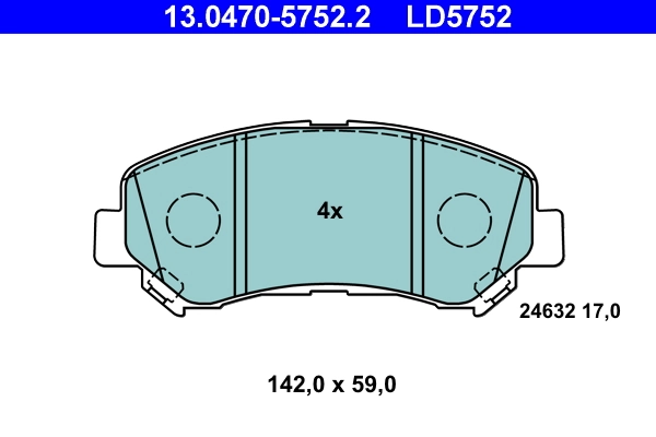 Brake Pad Set, disc brake ATE Ceramic 13.0470-5752.2