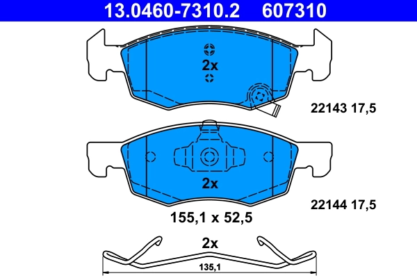 Brake Pad Set, disc brake 13.0460-7310.2