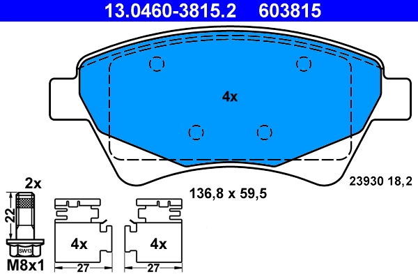 Brake Pad Set, disc brake 13.0460-3815.2