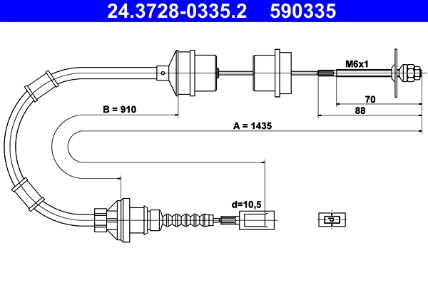 Cable Pull, clutch control 24.3728-0335.2