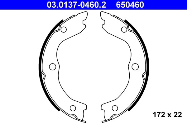 Brake Shoe Set, parking brake 03.0137-0460.2