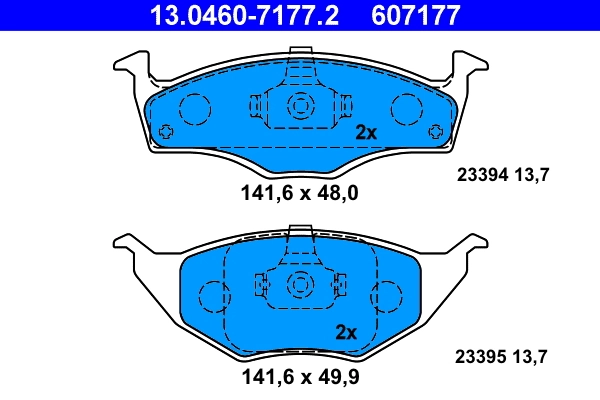 Brake Pad Set, disc brake 13.0460-7177.2