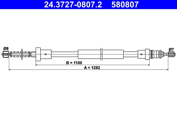 Cable Pull, parking brake 24.3727-0807.2
