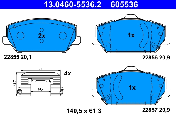 Brake Pad Set, disc brake 13.0460-5536.2
