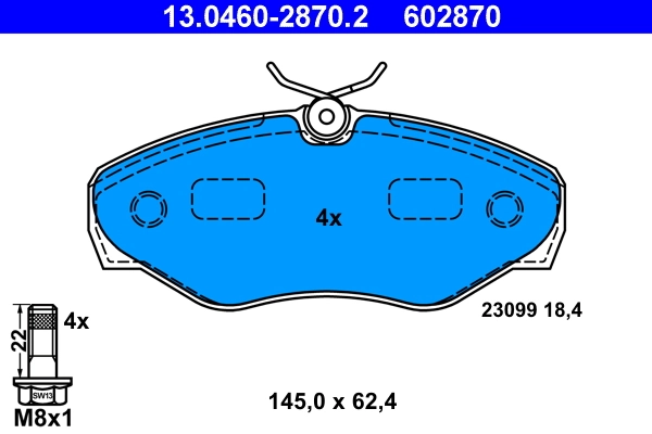 Brake Pad Set, disc brake 13.0460-2870.2