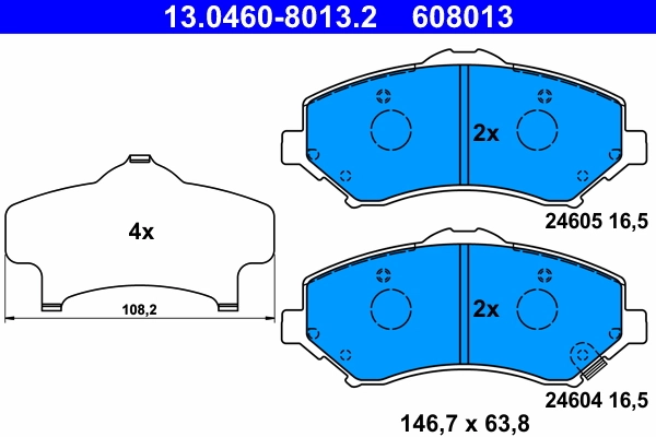 Brake Pad Set, disc brake 13.0460-8013.2