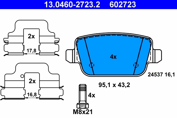 Brake Pad Set, disc brake 13.0460-2723.2