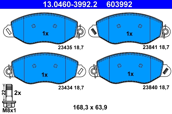 Brake Pad Set, disc brake 13.0460-3992.2