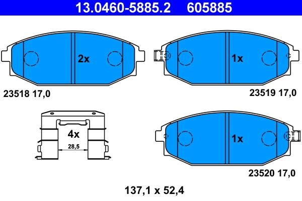 Brake Pad Set, disc brake 13.0460-5885.2