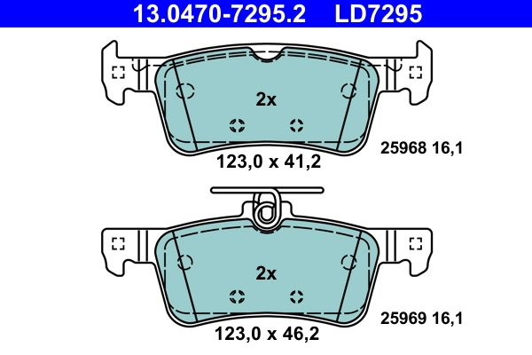 Brake Pad Set, disc brake ATE Ceramic 13.0470-7295.2