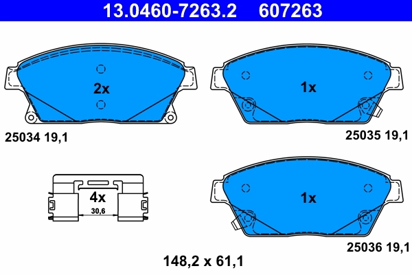 Brake Pad Set, disc brake 13.0460-7263.2