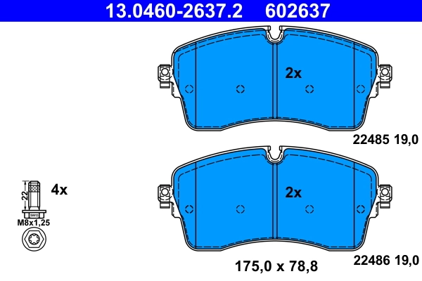 Brake Pad Set, disc brake 13.0460-2637.2