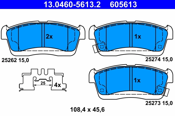Brake Pad Set, disc brake 13.0460-5613.2
