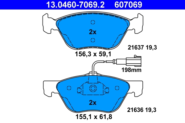 Brake Pad Set, disc brake 13.0460-7069.2