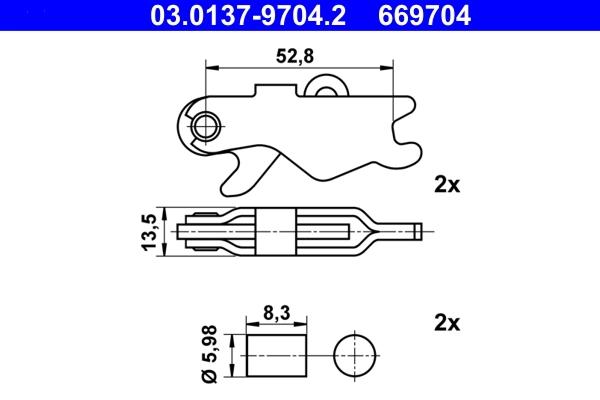 Accessory Kit, parking brake shoes expanding lock 03.0137-9704.2