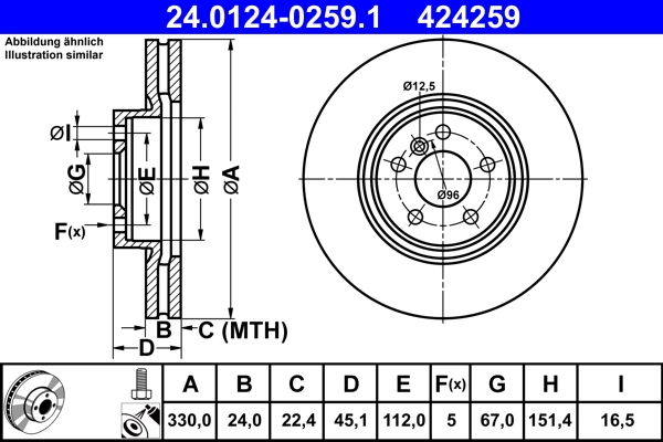 Brake Disc 24.0124-0259.1