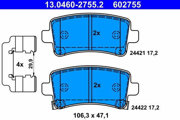 Brake Pad Set, disc brake 13.0460-2755.2
