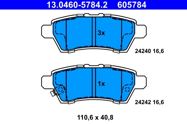 Brake Pad Set, disc brake 13.0460-5784.2