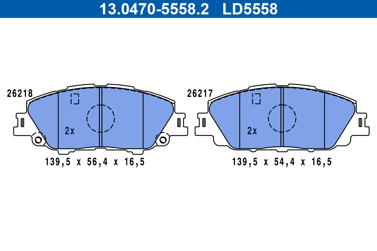 Brake Pad Set, disc brake ATE Ceramic 13.0470-5558.2