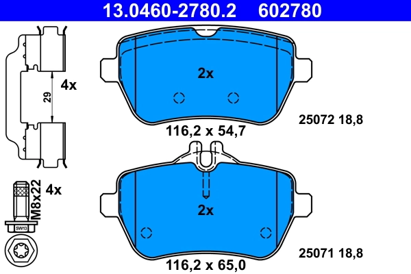 Brake Pad Set, disc brake 13.0460-2780.2