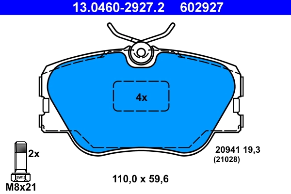 Brake Pad Set, disc brake 13.0460-2927.2