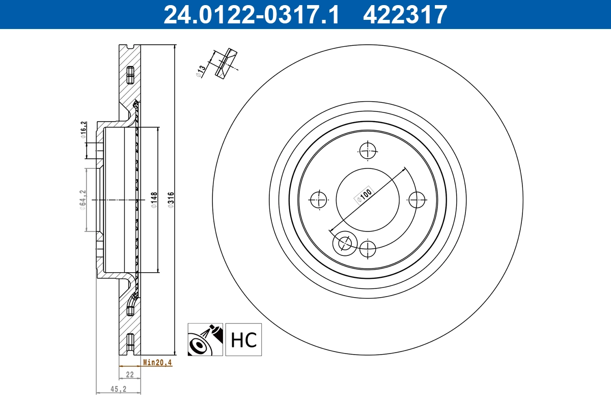 Brake Disc 24.0122-0317.1