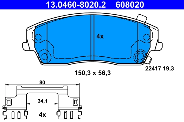 Brake Pad Set, disc brake 13.0460-8020.2