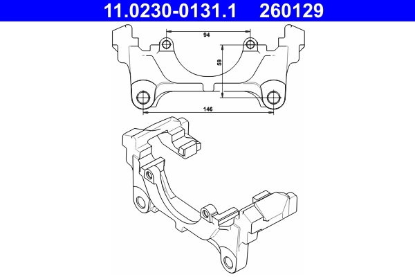 Bracket, brake caliper 11.0230-0131.1