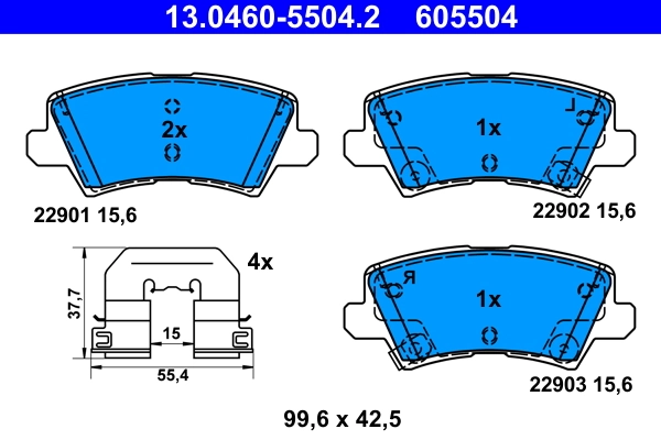 Brake Pad Set, disc brake 13.0460-5504.2