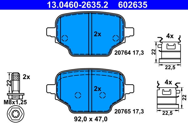 Brake Pad Set, disc brake 13.0460-2635.2