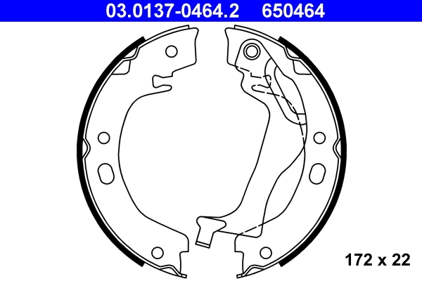 Brake Shoe Set, parking brake 03.0137-0464.2