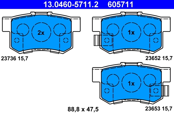 Brake Pad Set, disc brake 13.0460-5711.2