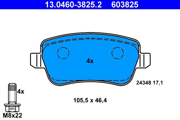 Brake Pad Set, disc brake 13.0460-3825.2