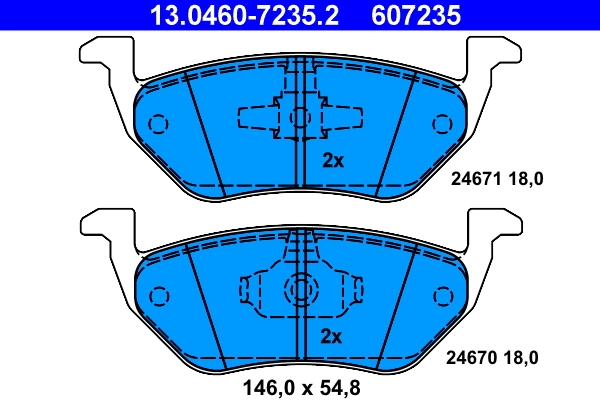 Brake Pad Set, disc brake 13.0460-7235.2