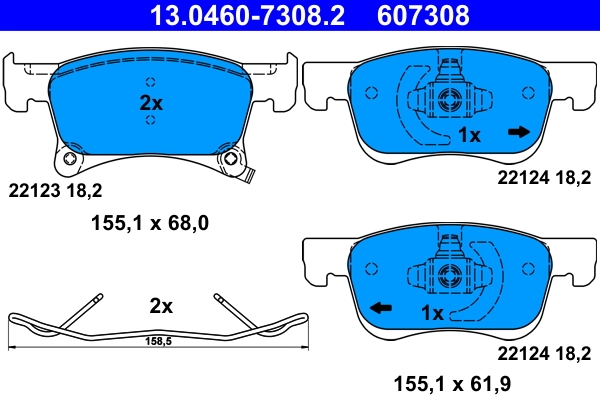 Brake Pad Set, disc brake 13.0460-7308.2