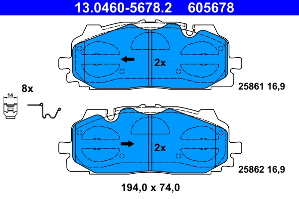 Brake Pad Set, disc brake 13.0460-5678.2