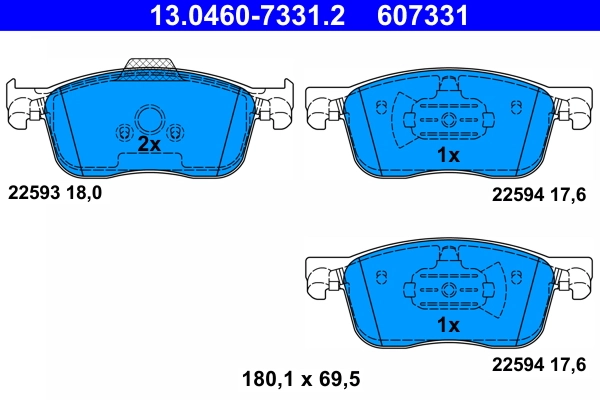 Brake Pad Set, disc brake 13.0460-7331.2