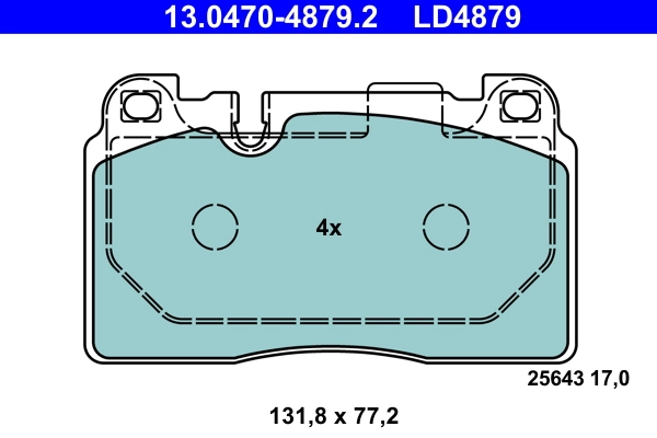 Brake Pad Set, disc brake ATE Ceramic 13.0470-4879.2