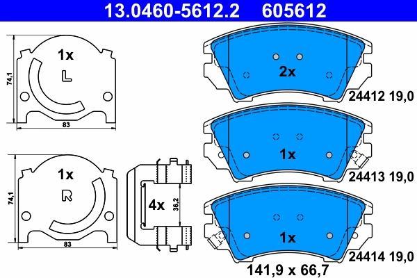 Brake Pad Set, disc brake 13.0460-5612.2