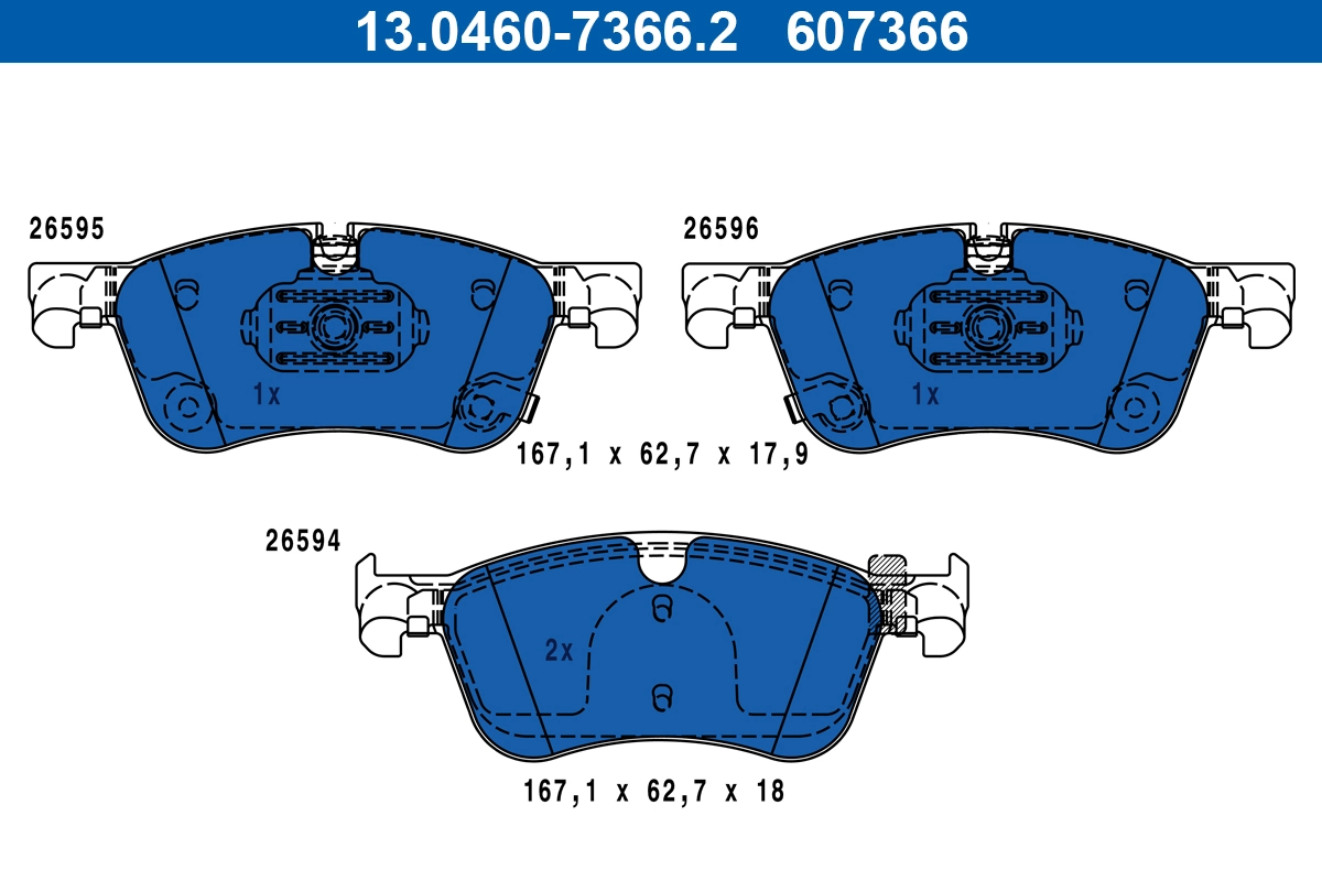 Brake Pad Set, disc brake 13.0460-7366.2