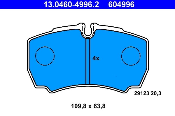 Brake Pad Set, disc brake 13.0460-4996.2