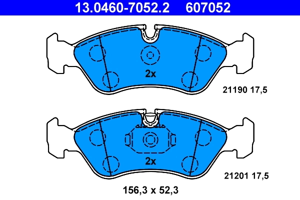 Brake Pad Set, disc brake 13.0460-7052.2