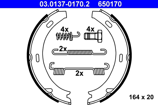Brake Shoe Set, parking brake 03.0137-0170.2