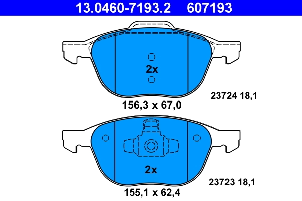 Brake Pad Set, disc brake 13.0460-7193.2