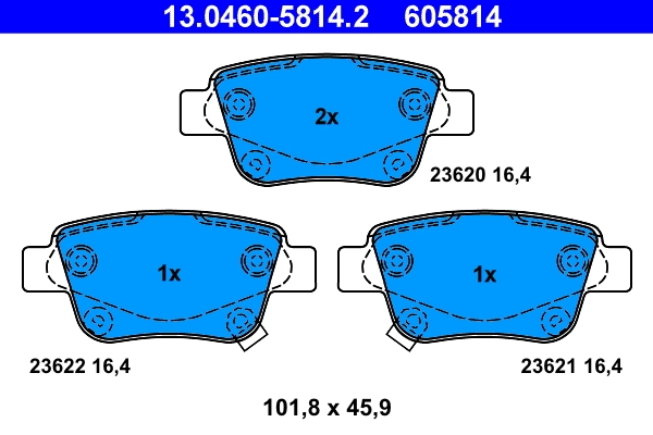 Brake Pad Set, disc brake 13.0460-5814.2