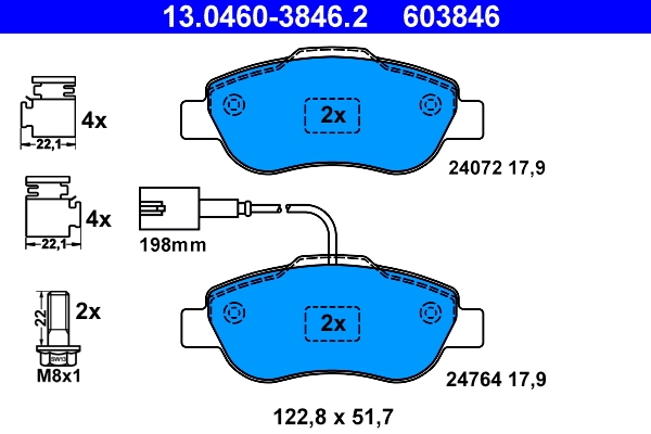 Brake Pad Set, disc brake 13.0460-3846.2