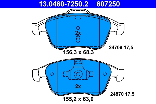 Brake Pad Set, disc brake 13.0460-7250.2
