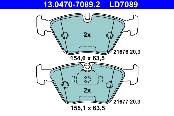 Brake Pad Set, disc brake ATE Ceramic 13.0470-7089.2